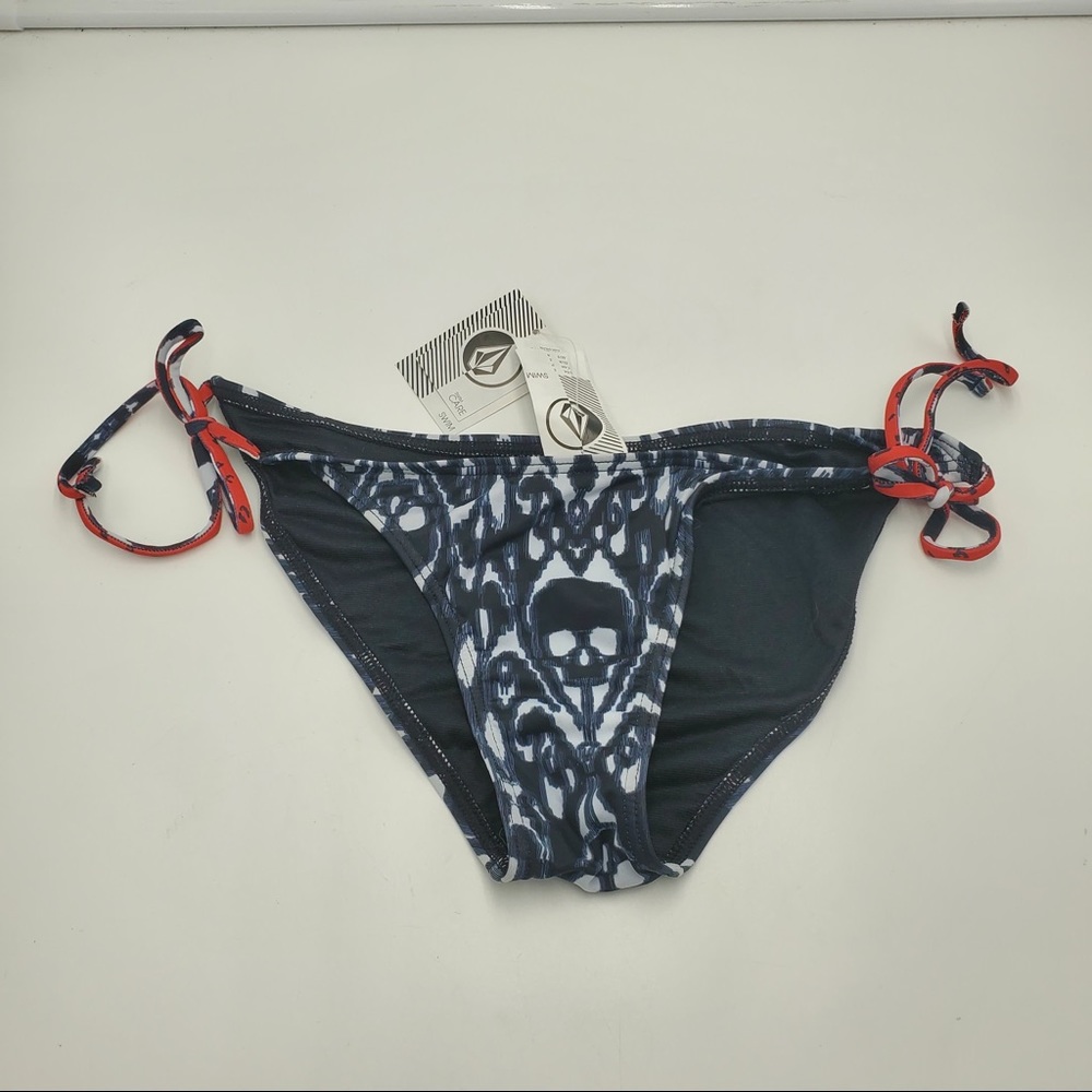 Volcom String Tie Bikini Bottom Skull Swim Suit